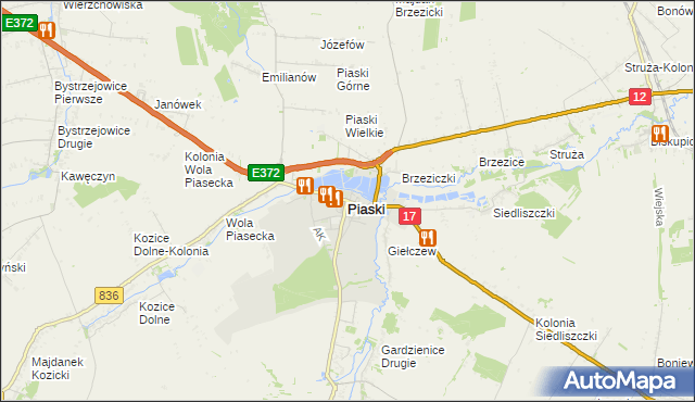 mapa Piaski powiat świdnicki, Piaski powiat świdnicki na mapie Targeo