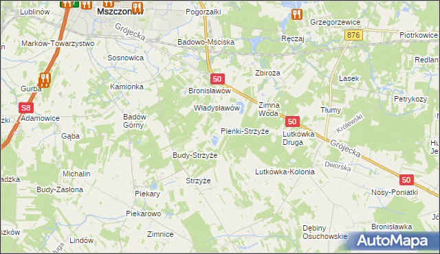 mapa Pieńki-Strzyże, Pieńki-Strzyże na mapie Targeo