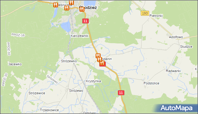 mapa Podanin, Podanin na mapie Targeo