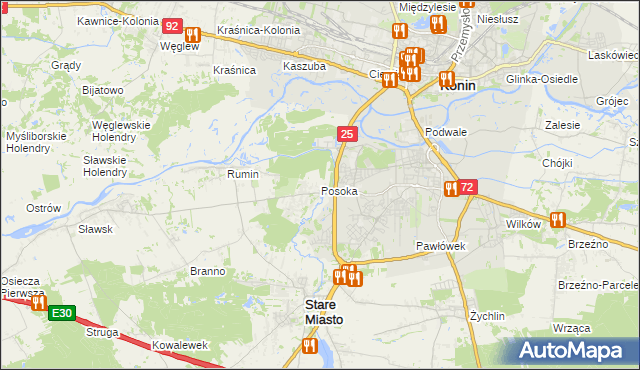 mapa Posoka gmina Stare Miasto, Posoka gmina Stare Miasto na mapie Targeo