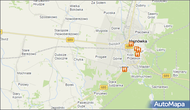 mapa Progale, Progale na mapie Targeo