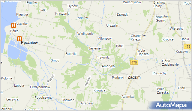 mapa Przywidz gmina Pęczniew, Przywidz gmina Pęczniew na mapie Targeo