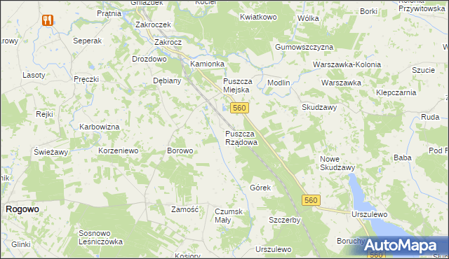 mapa Puszcza Rządowa, Puszcza Rządowa na mapie Targeo