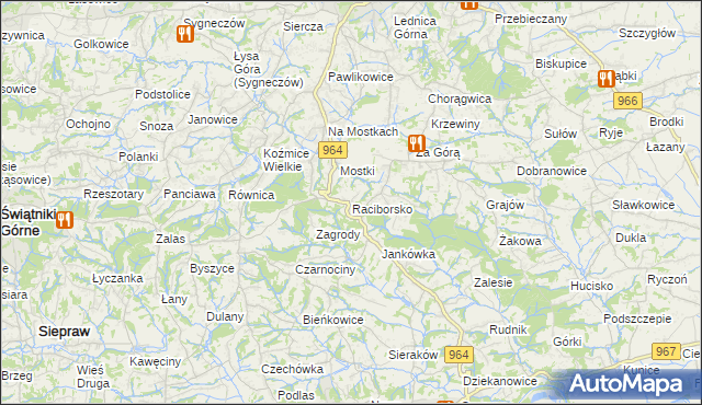 mapa Raciborsko, Raciborsko na mapie Targeo