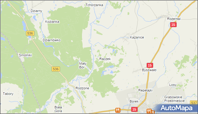 mapa Raczek, Raczek na mapie Targeo