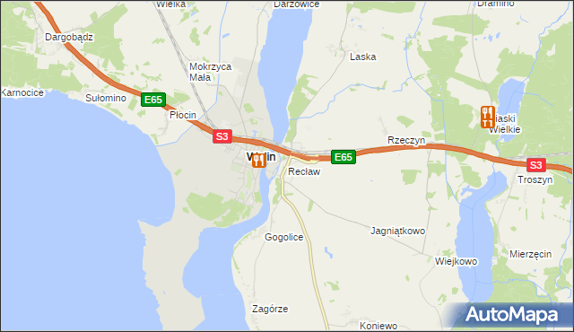 mapa Recław, Recław na mapie Targeo
