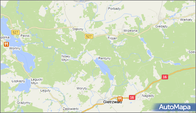 mapa Rentyny, Rentyny na mapie Targeo