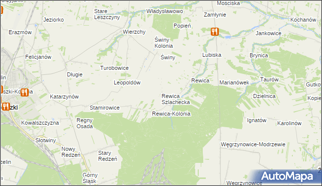 mapa Rewica Szlachecka, Rewica Szlachecka na mapie Targeo