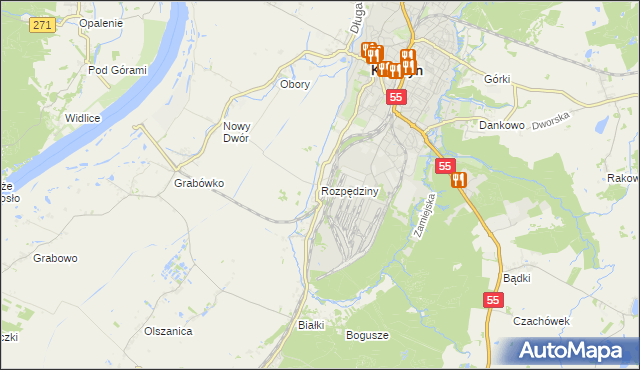 mapa Rozpędziny, Rozpędziny na mapie Targeo