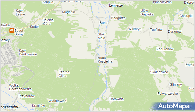 mapa Ruda Kościelna, Ruda Kościelna na mapie Targeo