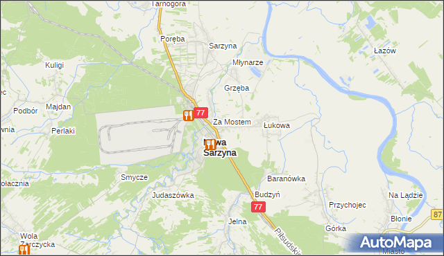 mapa Ruda Łańcucka, Ruda Łańcucka na mapie Targeo