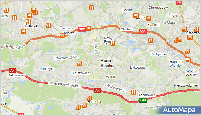 mapa Rudy Śląskiej, Ruda Śląska na mapie Targeo