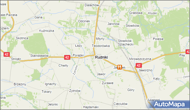 mapa Rudniki powiat oleski, Rudniki powiat oleski na mapie Targeo