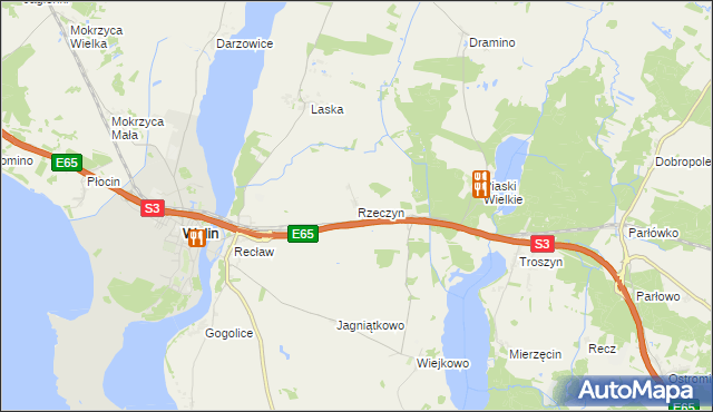 mapa Rzeczyn, Rzeczyn na mapie Targeo