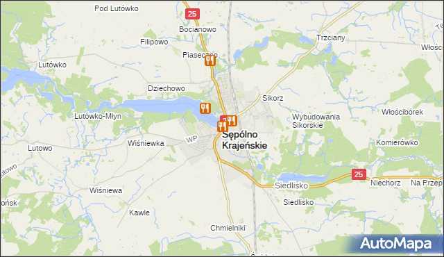 mapa Sępólno Krajeńskie, Sępólno Krajeńskie na mapie Targeo