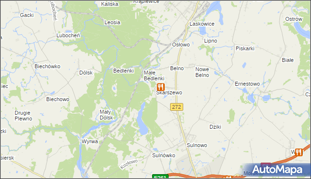 mapa Skarszewo gmina Świecie, Skarszewo gmina Świecie na mapie Targeo