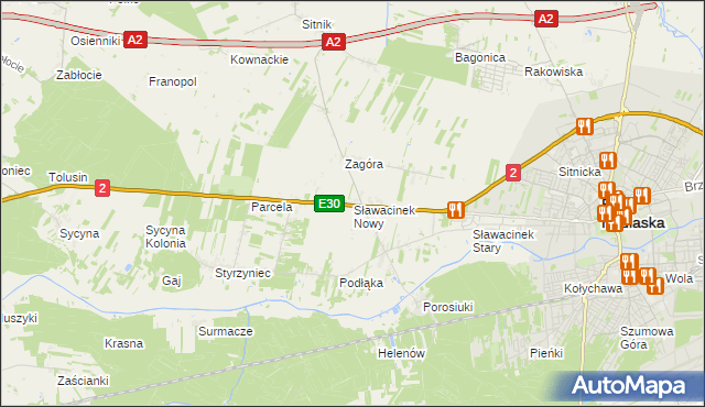 mapa Sławacinek Nowy, Sławacinek Nowy na mapie Targeo