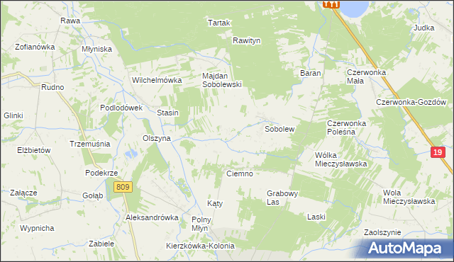 mapa Sobolew-Kolonia, Sobolew-Kolonia na mapie Targeo