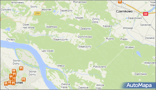 mapa Stajęczyny, Stajęczyny na mapie Targeo