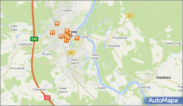mapa Stara Wieś gmina Nowa Sól, Stara Wieś gmina Nowa Sól na mapie Targeo