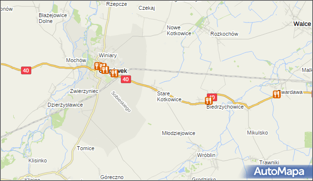 mapa Stare Kotkowice, Stare Kotkowice na mapie Targeo