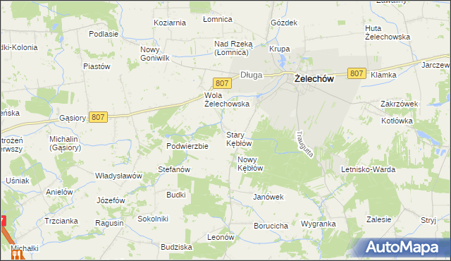 mapa Stary Kębłów, Stary Kębłów na mapie Targeo
