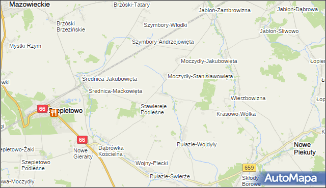 mapa Stawiereje-Michałowięta, Stawiereje-Michałowięta na mapie Targeo