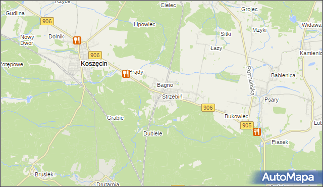 mapa Strzebiń, Strzebiń na mapie Targeo