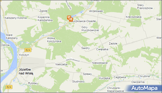 mapa Świdry gmina Opole Lubelskie, Świdry gmina Opole Lubelskie na mapie Targeo