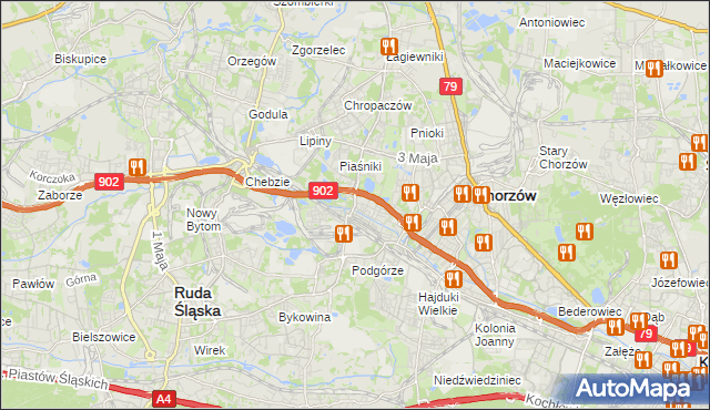mapa Świętochłowice, Świętochłowice na mapie Targeo