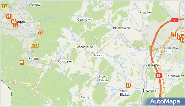 mapa Szarocin, Szarocin na mapie Targeo