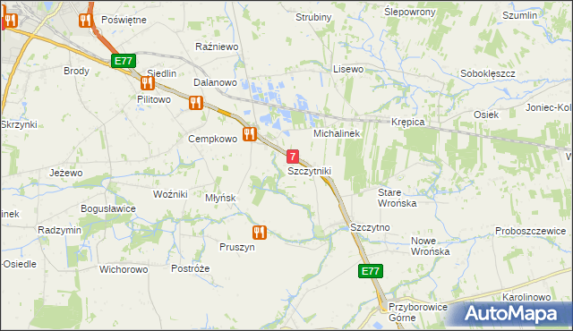 mapa Szczytniki gmina Załuski, Szczytniki gmina Załuski na mapie Targeo