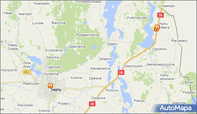 mapa Sztabinki, Sztabinki na mapie Targeo