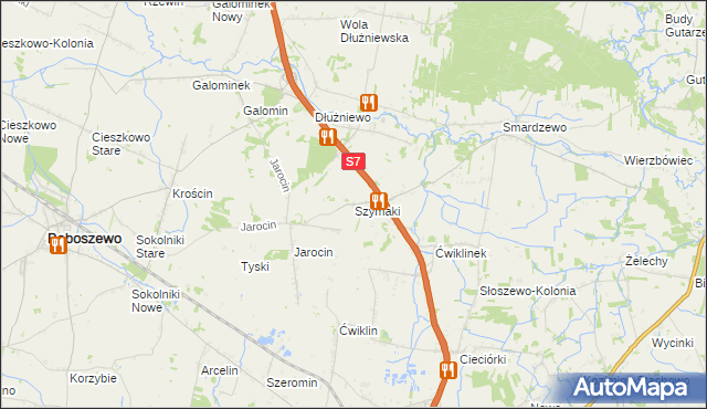 mapa Szymaki gmina Płońsk, Szymaki gmina Płońsk na mapie Targeo