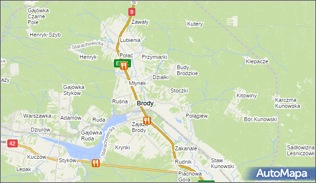 mapa Tatry gmina Brody, Tatry gmina Brody na mapie Targeo