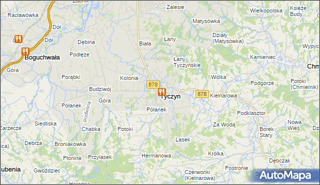 mapa Tyczyn powiat rzeszowski, Tyczyn powiat rzeszowski na mapie Targeo