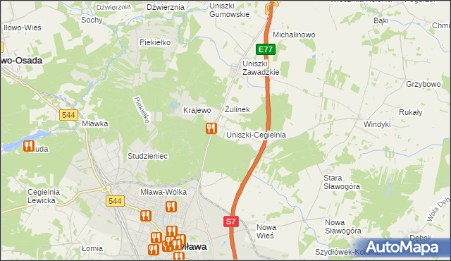 mapa Uniszki-Cegielnia, Uniszki-Cegielnia na mapie Targeo