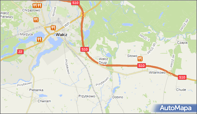 mapa Wałcz Drugi, Wałcz Drugi na mapie Targeo