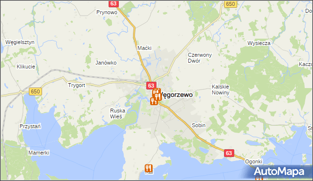 mapa Węgorzewo, Węgorzewo na mapie Targeo