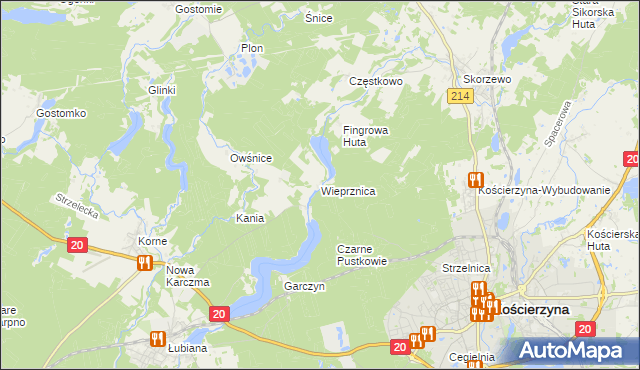 mapa Wieprznica, Wieprznica na mapie Targeo