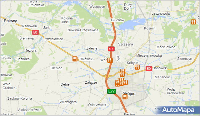 mapa Worów, Worów na mapie Targeo