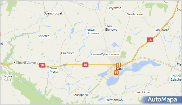 mapa Wybudowanie Łasińskie, Wybudowanie Łasińskie na mapie Targeo
