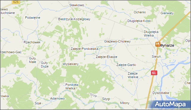 mapa Załęże-Eliasze, Załęże-Eliasze na mapie Targeo