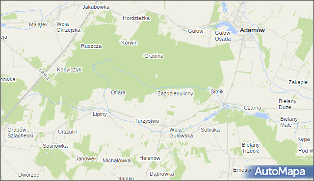 mapa Zaździebulichy, Zaździebulichy na mapie Targeo