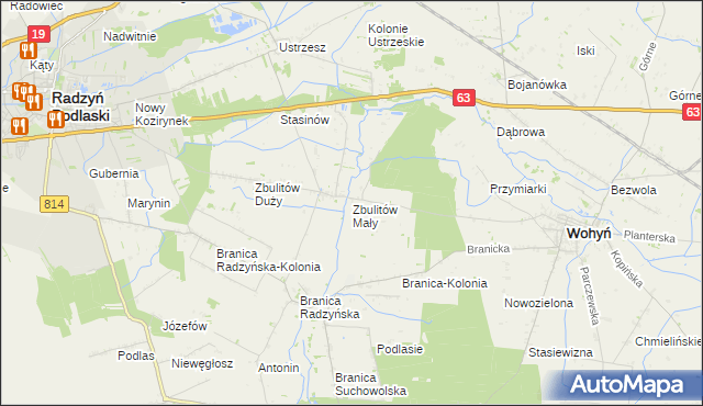 mapa Zbulitów Mały, Zbulitów Mały na mapie Targeo
