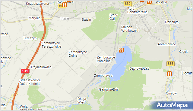 mapa Zemborzyce Podleśne, Zemborzyce Podleśne na mapie Targeo