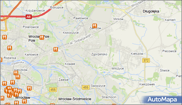 mapa Zgorzelisko, Zgorzelisko na mapie Targeo