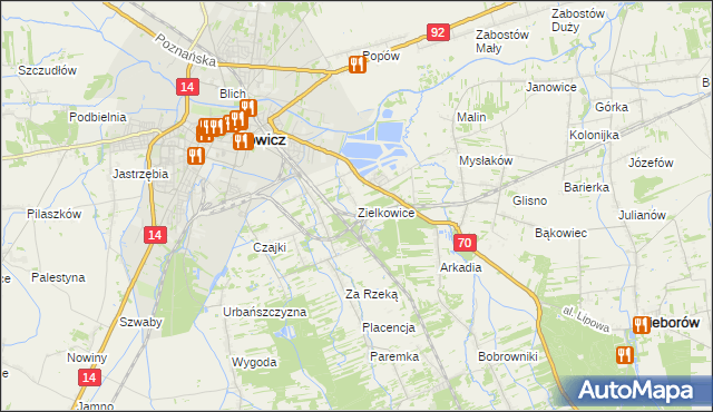 mapa Zielkowice, Zielkowice na mapie Targeo