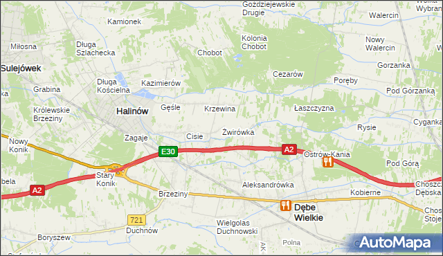 mapa Żwirówka, Żwirówka na mapie Targeo