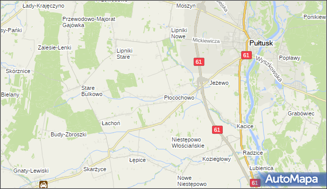 mapa Płocochowo, Płocochowo na mapie Targeo